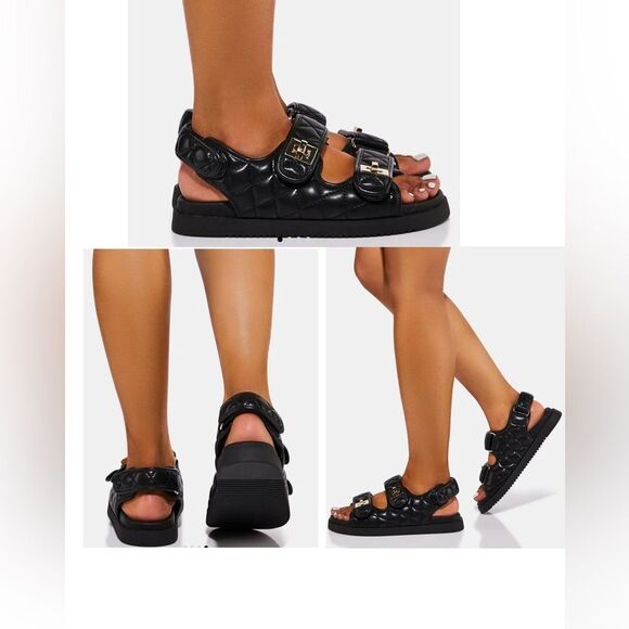 Steve Madden Mona Quilted Sandal in Black size 7 - Picture 13 of 13